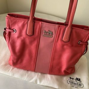 Coach Chelsea Leather Stripe Charlie CarryAll Tote